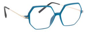 paire de lunettes de vue bleues