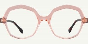 paire de lunettes de vue rose