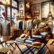 -linterieur-dune-boutique-de-vetements-ecoresponsables-situee-en-France-integrant-des-elements-tres-cliches-de-la-culture-francaise